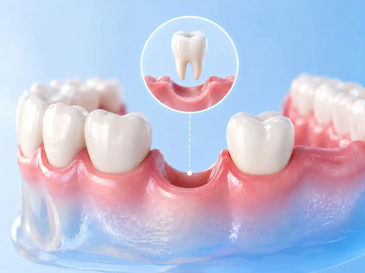Missing tooth gap in smile