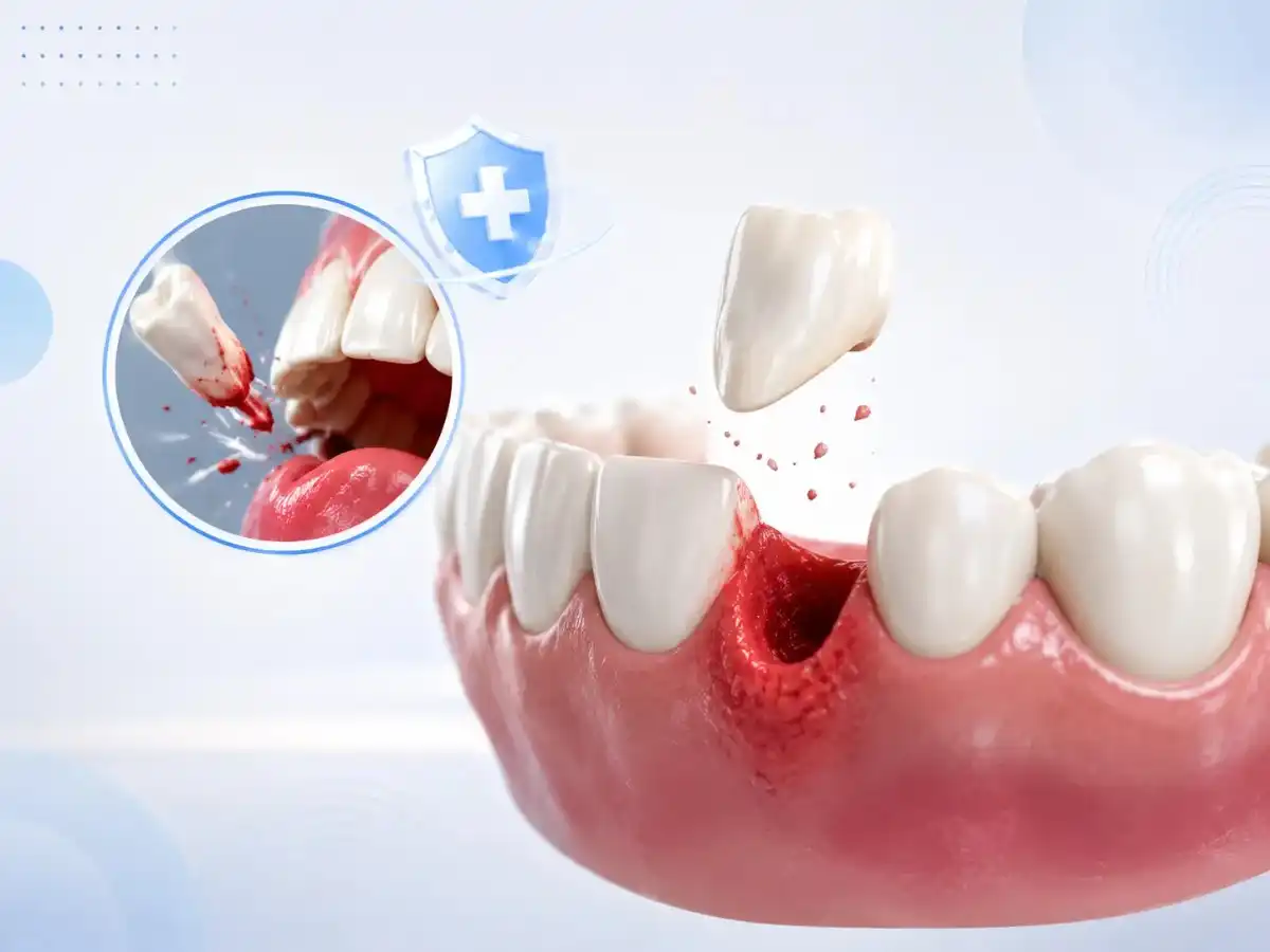 Tooth loss caused by an injury