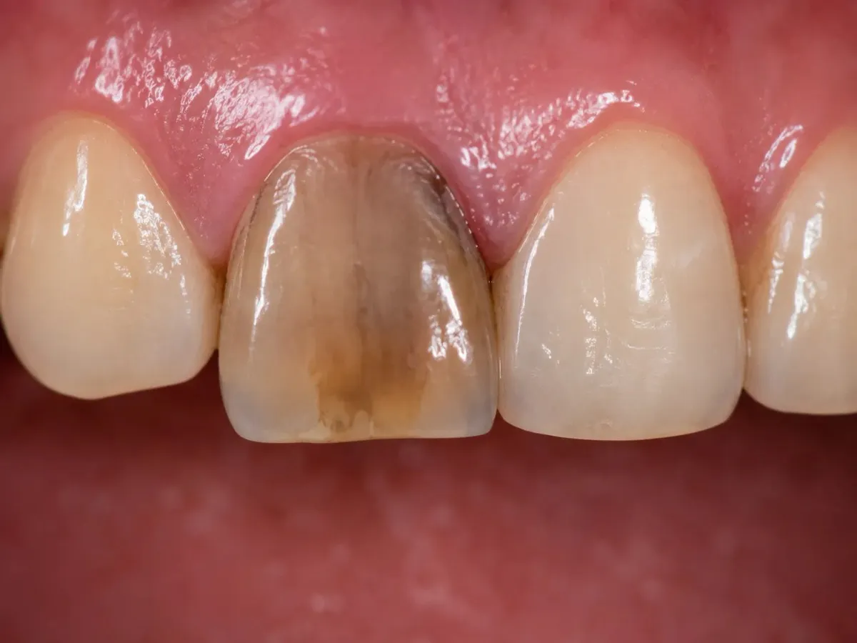 Severely Discoloured Tooth