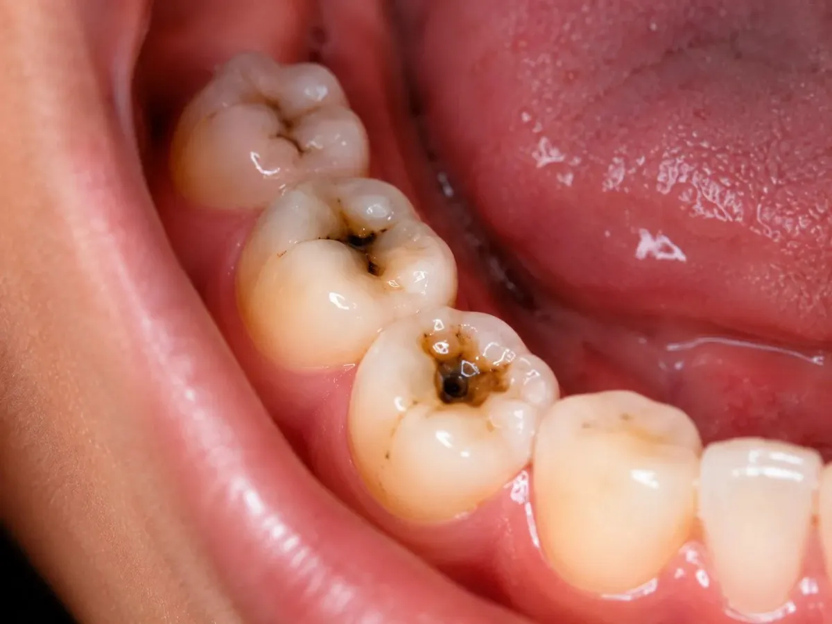 Visible cavities dark spots kids teeth Gurgaon
